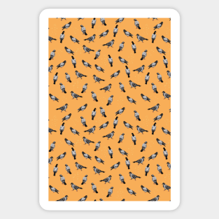 Pigeon Pattern On Yellow Sticker